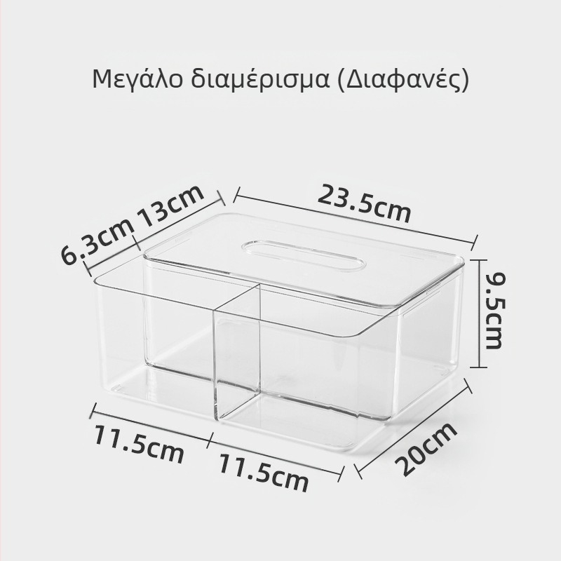 Επιτραπέζιο κουτί χαρτοπετσέτας, βορειοευρωπαϊκό στυλ, διαφανές, πλαστικό, πολυλειτουργικό