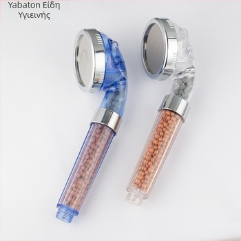 Φορητή κεφαλή ντους με αρνητικά ιόντα, ABS υλικό, λειτουργίες μασάζ και βροχής, εγκατάσταση με βίδες