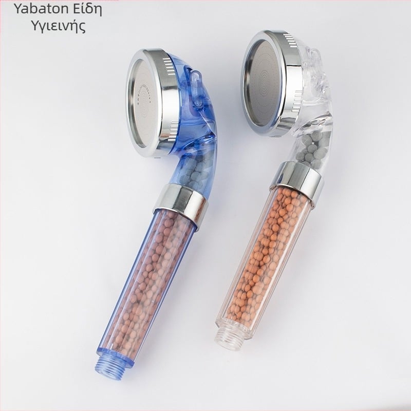 Φορητή κεφαλή ντους με αρνητικά ιόντα, ABS υλικό, λειτουργίες μασάζ και βροχής, εγκατάσταση με βίδες