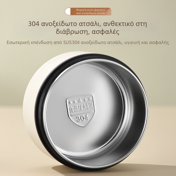Κουτί γεύματος από ανοξείδωτο χάλυβα 304, στρογγύλο, κατάλληλο για φούρνο μικροκυμάτων, μονό επίπεδο, δυνατότητα εκτύπωσης λογοτύπου