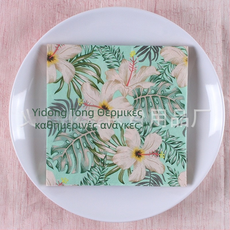 Χαρτοπετσέτα με εκτύπωση τροπικού δάσους σε σκανδιναβικό στυλ, 3-πλά, από virgin ξυλοπολτό, 20 φύλλα, 70 g, δυνατότητα εκτύπωσης λογότυπου