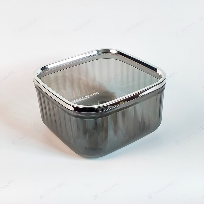 Πλαστικός επιτραπέζιος κάδος απορριμμάτων με καπάκι πίεσης, τετράγωνος, χωρητικότητα έως 4 L, οικιακή χρήση