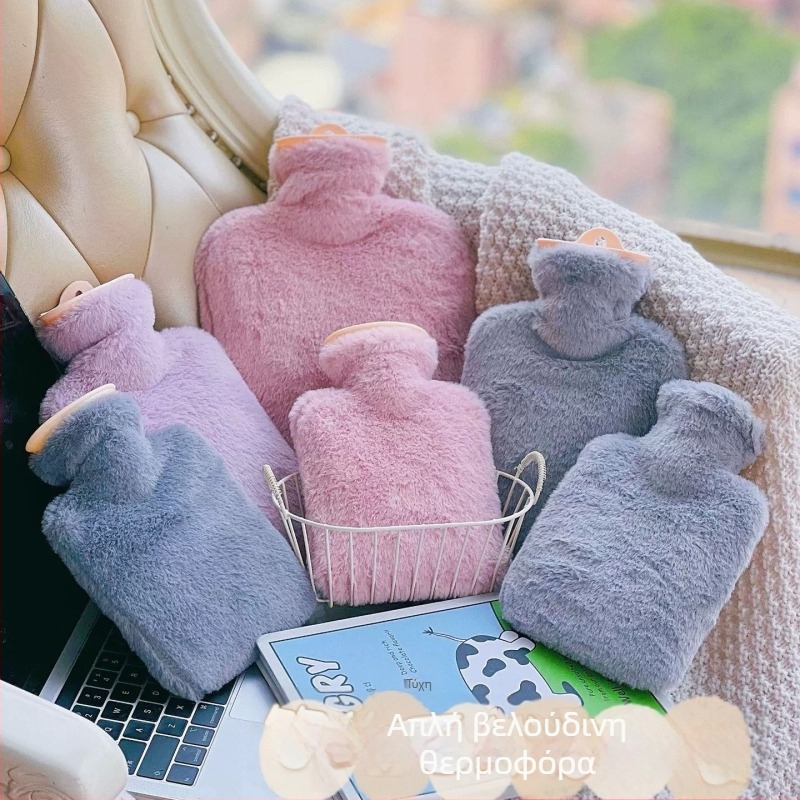 Μπουκάλι ζεστού νερού από βελούδινο ύφασμα, χαριτωμένος σχεδιασμός; PVC υψηλής πυκνότητας; θέρμανση με γέμισμα νερού; πολυλειτουργική χρήση για χέρια, πόδια, μέση, κοιλιά, κεφάλι και πλάτη; θερμό και κρύο διπλής χρήσης.