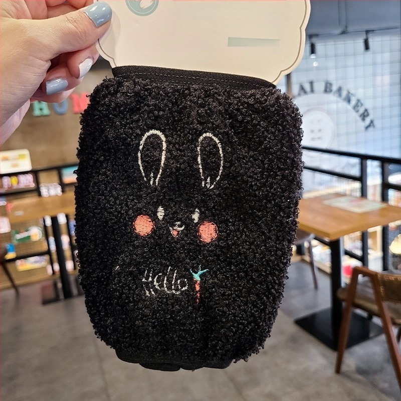 Παιδικά μακριά προστατευτικά μανίκια με κέντημα γάτας, πολάρ φλίς ύφασμα, καρτούν σχέδιο, φθινοπωρινό-χειμερινό, ηλικίες 3–13 ετών