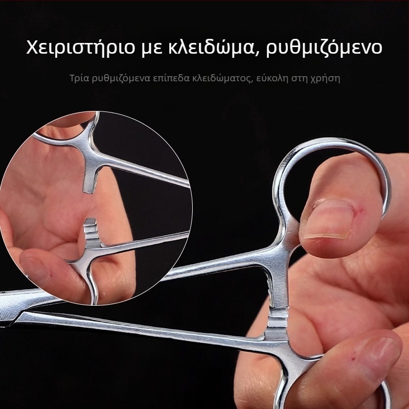 Ιατρικές λαβίδες αιμορραγίας από ανοξείδωτο ατσάλι, καθολική χρήση, αντιολισθητική λαβή, εργαλείο συμπίεσης, βάρος 0.04