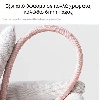 Καλώδιο δεδομένων με λουράκι καρπού, συμβατό με Apple και Android, μεταλλικό κούμπωμα, φορητός σχεδιασμός, γρήγορη φόρτιση