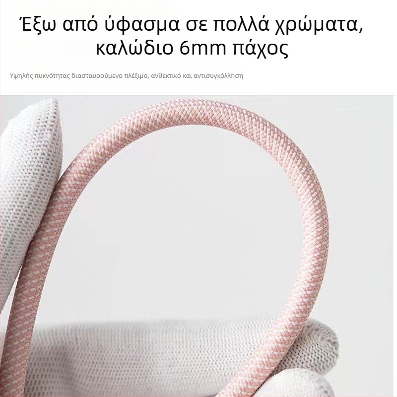 Καλώδιο δεδομένων με λουράκι καρπού, συμβατό με Apple και Android, μεταλλικό κούμπωμα, φορητός σχεδιασμός, γρήγορη φόρτιση