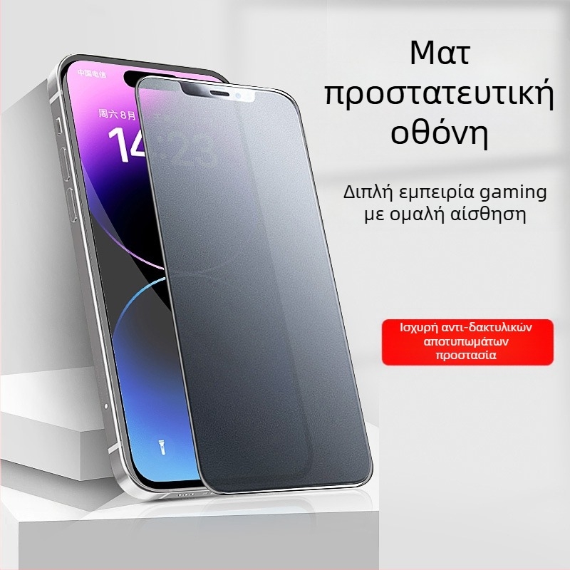 Μπροστινό προστατευτικό οθόνης για iPhone 16 σειρά — tempered glass, Anti-Fingerprint, Anti-Peeping, HD ματ, πλήρης κάλυψη οθόνης