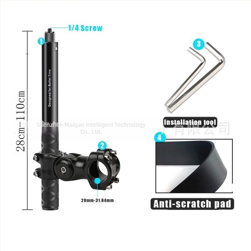 Βάση κάμερας τρίτου προσώπου για μοτοσικλέτα/ποδήλατο – αλουμινένιο κράμα; στήριγμα selfie GoPro και Insta360 X3