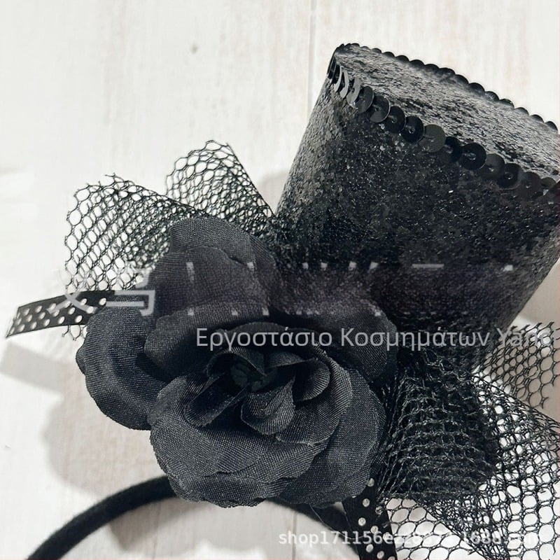 Halloween κορδέλα για το κεφάλι με διχτυωτό φιόγγο – χειροποίητο πλαστικό κοσμητικό αξεσουάρ για παιδιά