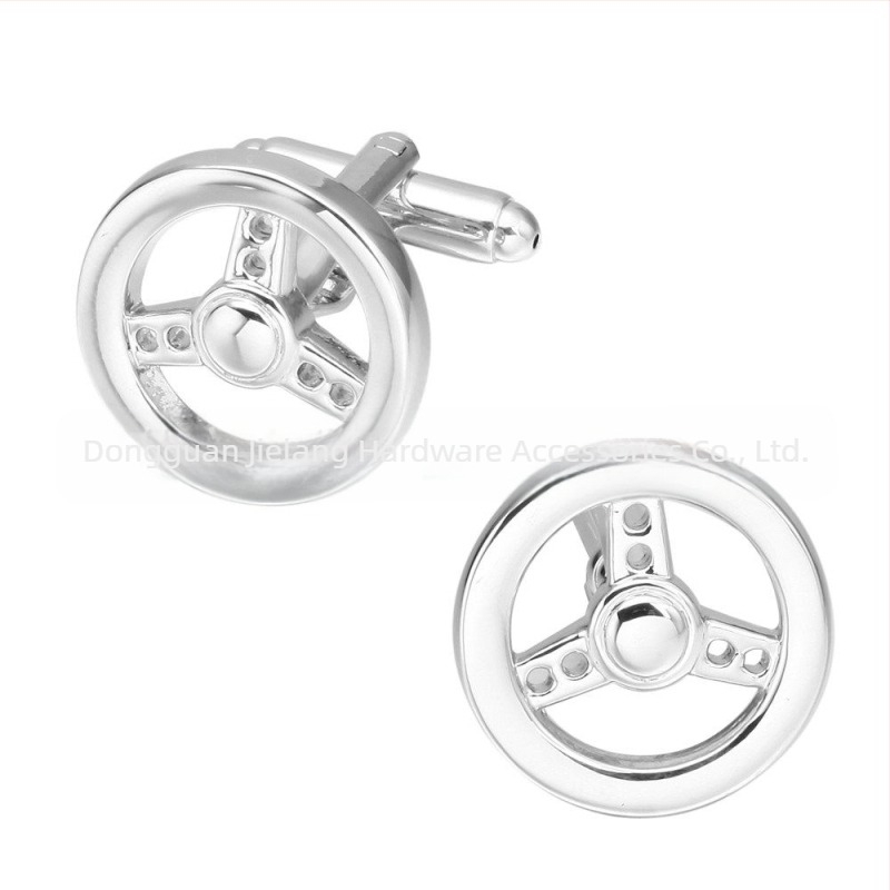 Κουμπιά μανικετών – χαλκός, γεωμετρικά, ηλεκτροχρωμιωμένα, unisex; στυλ τιμονιού αυτοκινήτου; ιδανικά ως επιχειρηματικά δώρα.