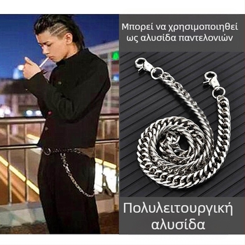 Κολιέ με αλυσίδα από ανοξείδωτο ατσάλι, με μενταγιόν από τιτάνιο ατσάλι, ρετρό γεωμετρικός σχεδιασμός, βάρος 0.021