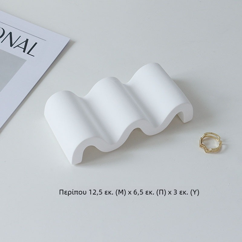 Φόντο φωτογράφισης από γύψο – Μινιμαλιστικός σχεδιασμός με κυματοειδή ακανόνιστη σκάλα για φωτογράφηση προϊόντων