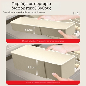 Οργανωτής Μακιγιάζ Συρταριού με Ρυθμιζόμενους Διαχωριστές και Θήκη για Κραγιόν – Πλαστικό, 1 επίπεδο, Επιτραπέζια Αποθήκευση