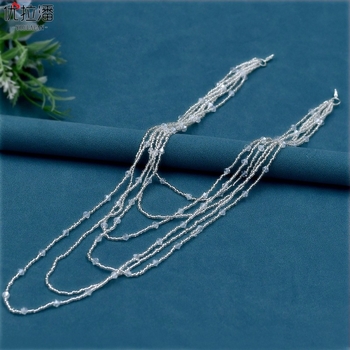 Νυφικό βραχιόλι χεριού με πολυεπίπεδες κρυστάλλινες φούντες, χειροποίητο μονοχρωματικό φουλάρι από την Yura Pan, γαμήλιο αξεσουάρ, χειμώνας 2023