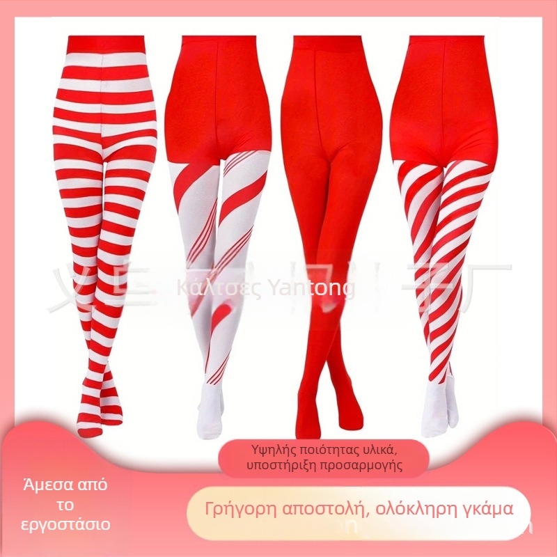 Χριστουγεννιάτικα καλσόν για πάρτι με μεσαίο πάχος, πολυεστερική σύνθεση 90–95%, σέξι στυλ