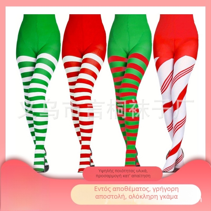 Χριστουγεννιάτικα καλσόν για πάρτι με μεσαίο πάχος, πολυεστερική σύνθεση 90–95%, σέξι στυλ