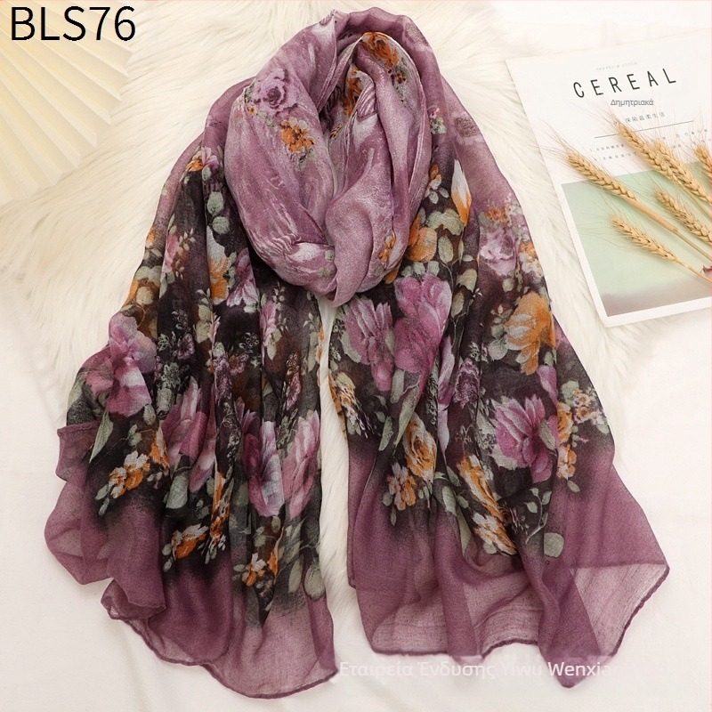 Φουλάρι Bali νήμα, ύφανση plain, ζεστό για όλες τις εποχές, μακρύ φουλάρι, ρετρό στυλ Λογοτεχνίας και Τέχνης