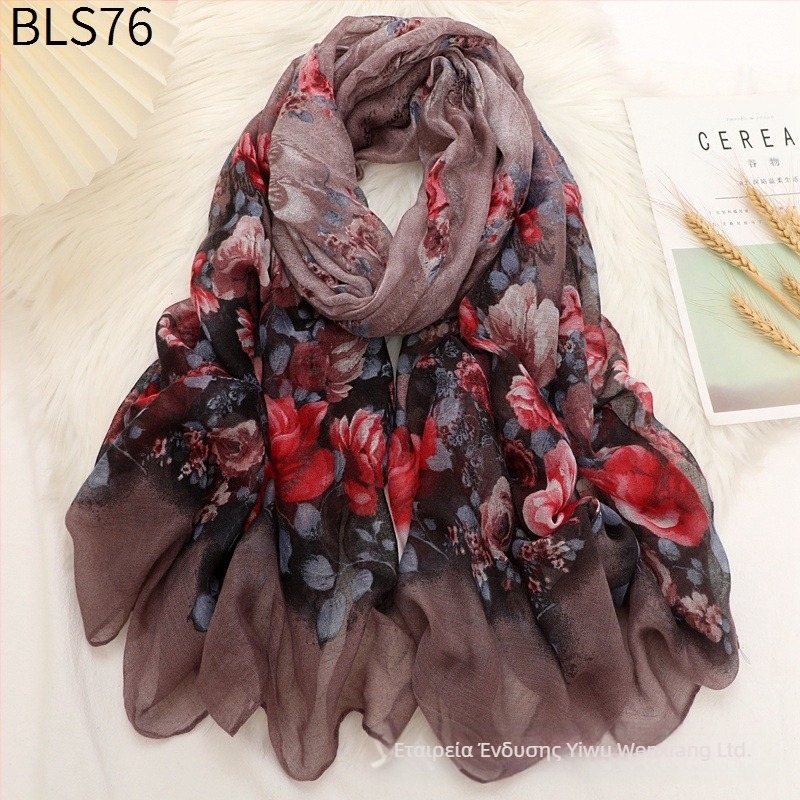 Φουλάρι Bali νήμα, ύφανση plain, ζεστό για όλες τις εποχές, μακρύ φουλάρι, ρετρό στυλ Λογοτεχνίας και Τέχνης