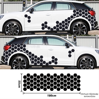 Kashes αυτοκόλλητο για το σώμα αυτοκινήτου με μοτίβο μελισσοκυψέλης, τοποθέτηση με κόλλα