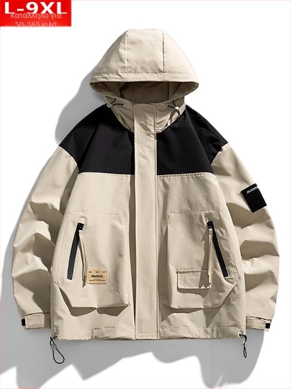 Ζακέτα με κουκούλα σε στιλ Hong Kong, φαρδιά γραμμή, φερμουάρ εμπρός, πολυεστερικό ύφασμα, επένδυση πολυεστέρα, κατάλληλη για Άνοιξη-Φθινόπωρο