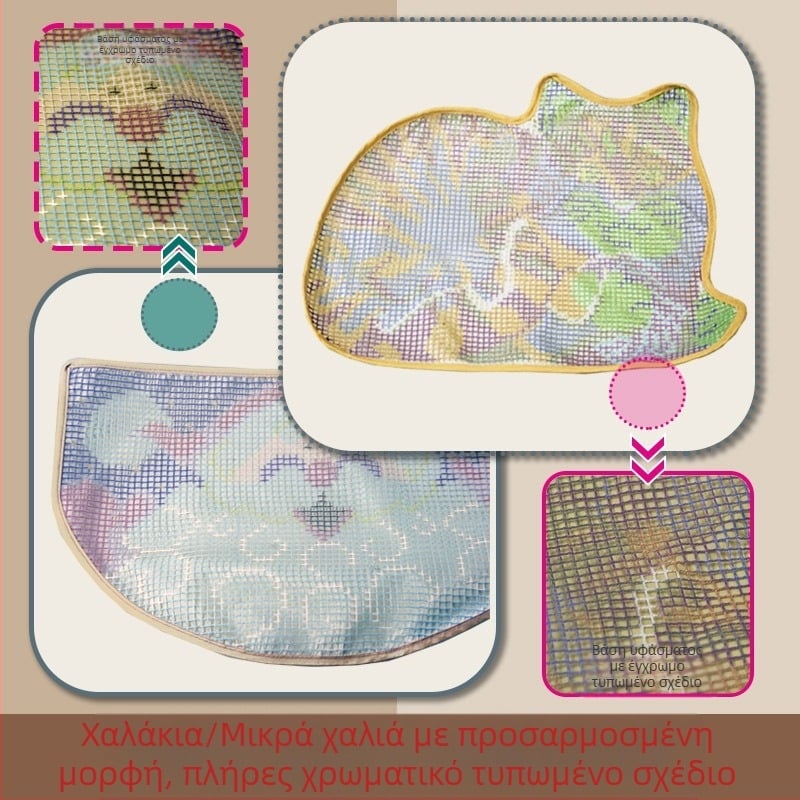 Σετ κεντήματος κυκλικού μαξιλαριού με ζωικό μοτίβο | ακρυλικό νήμα | μοτίβο καρτούν/ανίμε | κιτ βελονιάς σταυρού | κατάλληλο για σαλόνι, κρεβατοκάμαρα, παιδικό δωμάτιο