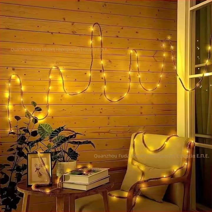 LED φωτεινή αλυσίδα με χαλκού αγωγό - Μοντέλο D511, 0.5W, 1.2V, 6–12 ώρες, εξωτερική διακόσμηση κήπου, αγροτικό στυλ