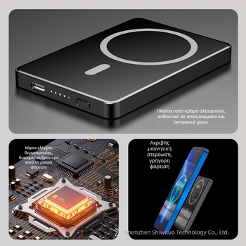 Vivito μαγνητικός ασύρματος εξωτερικός φορτιστής – PD 20W γρήγορη φόρτιση, μαγνητική έλξη, Li‑πολυμερή μπαταρία 5000–10000mAh