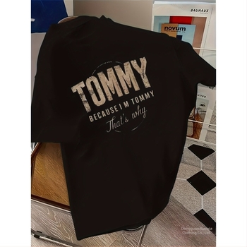 Γυναικείο βαμβακερό T-shirt με εκτύπωση γραμμάτων, χαλαρή γραμμή, στρογγυλή λαιμόκοψη, ιαπωνο-κορεατικό casual streetwear