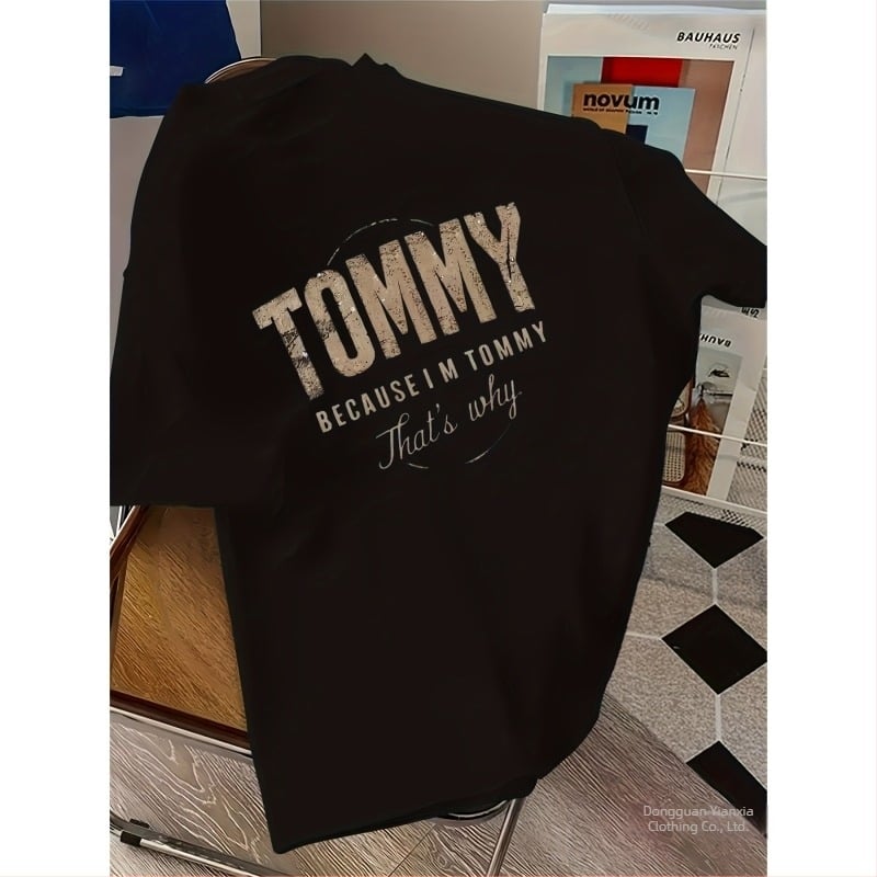 Γυναικείο βαμβακερό T-shirt με εκτύπωση γραμμάτων, χαλαρή γραμμή, στρογγυλή λαιμόκοψη, ιαπωνο-κορεατικό casual streetwear