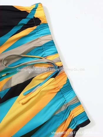 Γυναικεία σορτς με καλοκαιρινό εκτύπωμα, μεσαίου μήκους, ευρωπαϊκό-αμερικανικό casual στυλ, χωρίς ελαστικότητα