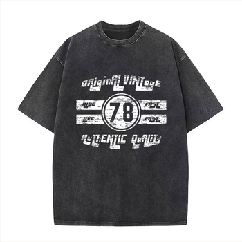 Unisex βαμβακερή T-shirt με εκτύπωση, κοντά μανίκια, στρογγυλή λαιμόκοψη, καθημερινό στυλ