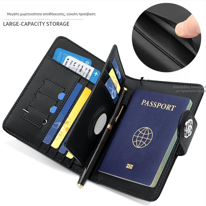 PU Δέρμα Διαβατηρίου και Καρτών με Αγκράφα, Με Πολλαπλά Διαμερίσματα Για Κάρτες, Unisex, Μοντέλο με Γράμματα