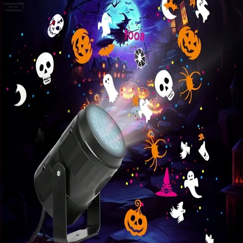 Χριστουγεννιάτικο φως προβολής διακόσμησης με περιστρεφόμενες χιονονιφάδες, μοντέλο W886 (860 lm, ≤36 V, 5000 h, IP42)