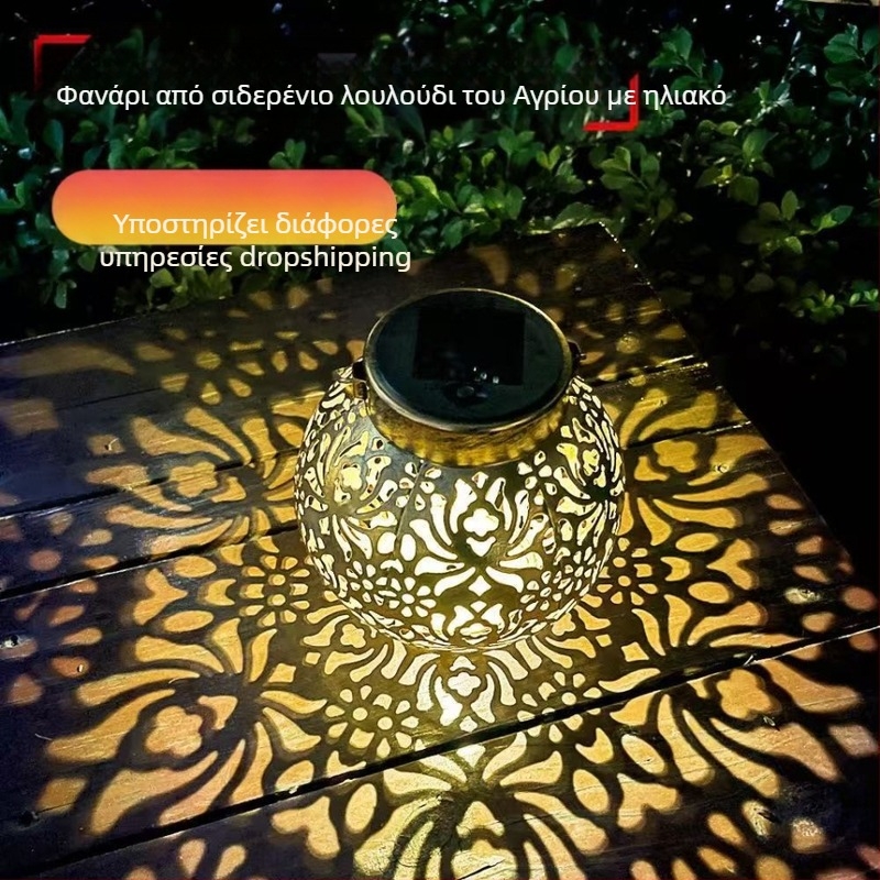 Ηλιακό κρεμαστό φανάρι – LED λαμπάκια, IP44, 1W, 1.2V, 6–12 ωρών λειτουργίας