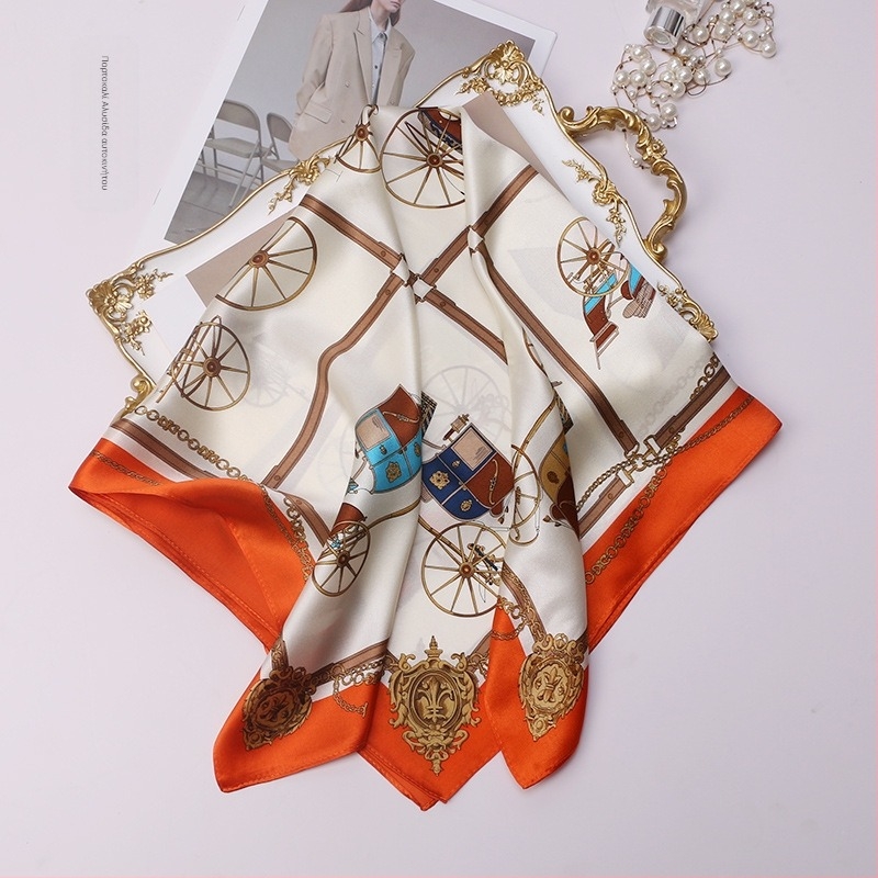 Μεταξωτό τετράγωνο φουλάρι, 100% μετάξι, απλή ύφανση, καλοκαιρινό αξεσουάρ