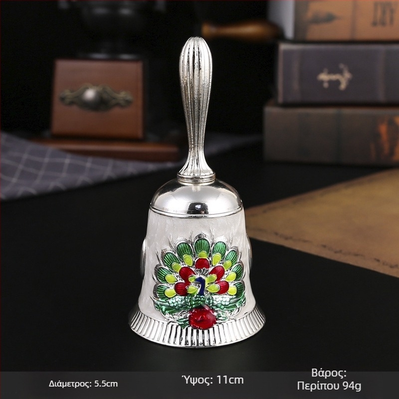 Κουδούνι χειρός από κράμα – vintage μεταλλικό κουδούνι για τάξη, σερβίρισμα φαγητού και πρώιμη εκπαίδευση; συσκευασία σε χαρτονένιο κουτί.