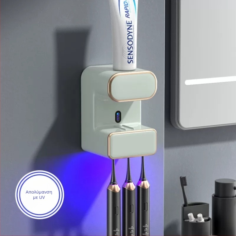 Αυτόματος μηχανισμός εξώθησης οδοντόπαστας με UV αποστείρωση και ράφι οδοντοβουρτσών, μοντέλο 2024, RA-958, για παιδιά και ενήλικες