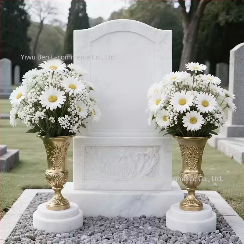 Τεχνητή ανθοστήλη με χρυσάνθεμο και Baby's Breath; πλαστικό, ημιχειροποίητη και ημιμηχανική κατασκευή, εξωτερική χρήση