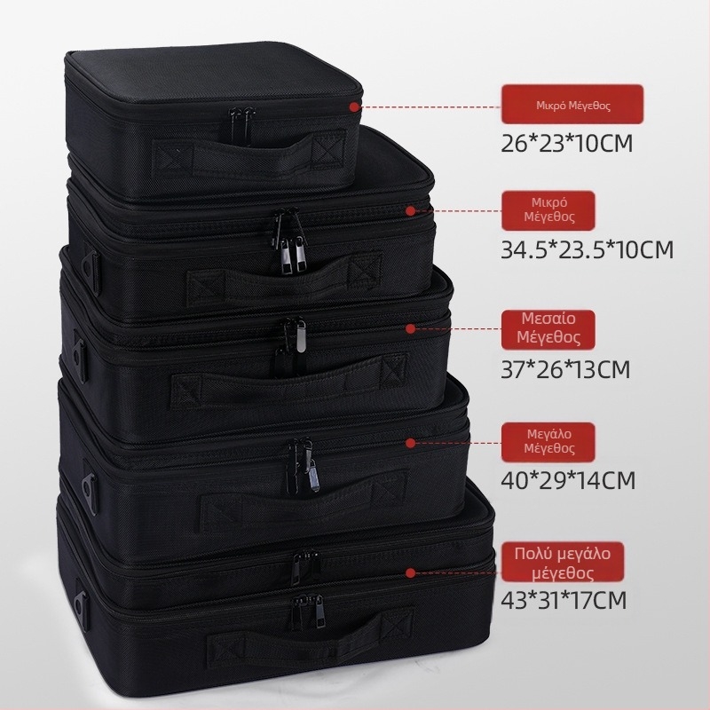 Τσάντα μακιγιάζ από ύφασμα Oxford, κάθετη τετράγωνη μορφή, τσέπη με φερμουάρ, άνοιγμα με φερμουάρ, χωρητικότητα 36–55 L