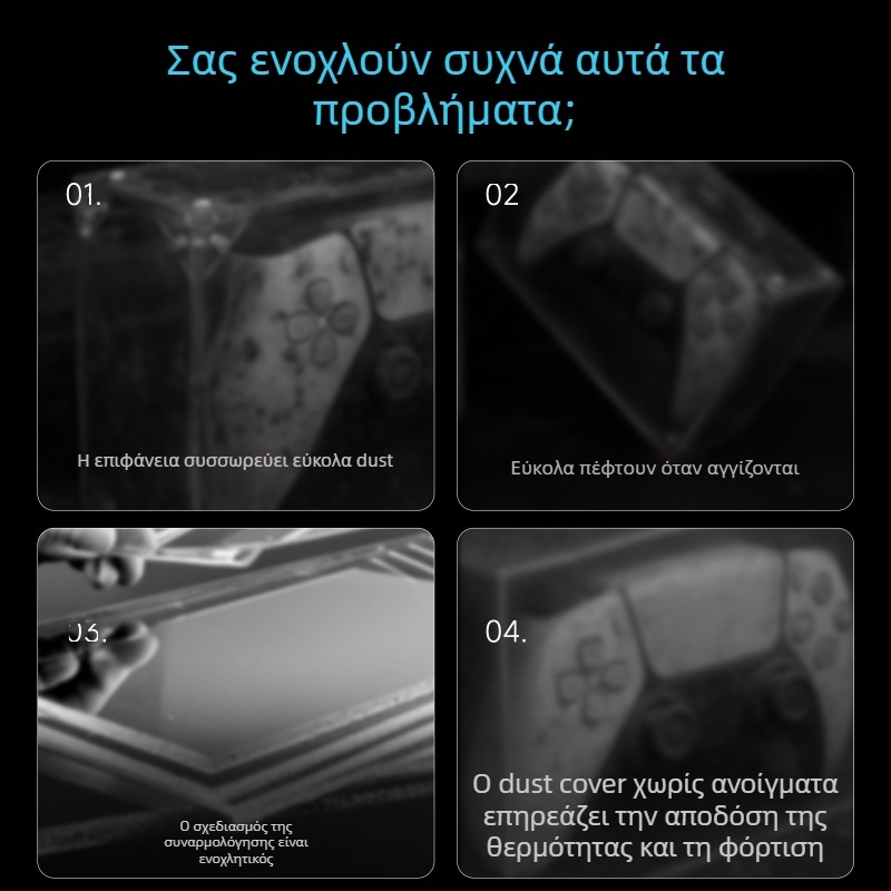 Κάλυμμα σκόνης PS5 για ελεγκτή – Διαφανές ακρυλικό περίβλημα PS5 (Μοντέλο L1172, Βάρος 367 g, Υλικό: ακρυλικό)