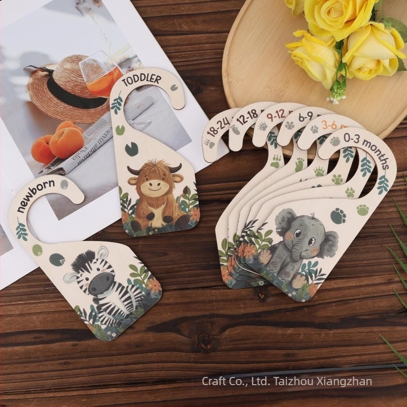 Ξύλινος διαχωριστής για βρεφικά ρούχα, λέιζερ-κομμένο ξύλινο σήμα για οργάνωση ντουλαπας μωρού, μοντέρνος μίνιμαλ στιλ