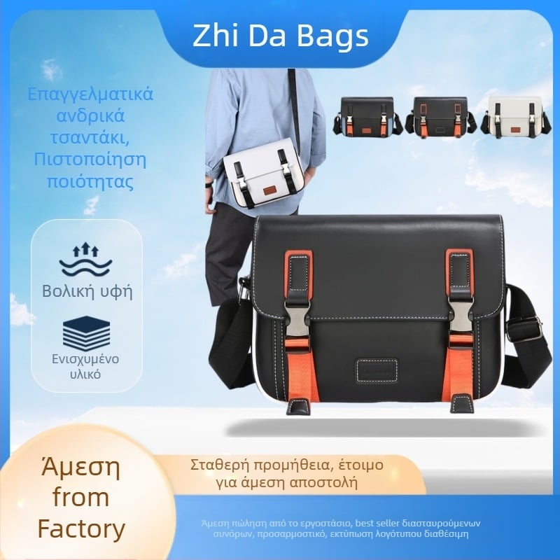 Ανδρική crossbody τσάντα σε επιχειρηματικό στυλ Elite – εξωτερικό PU, επένδυση πολυεστέρα, αδιάβροχη, ultra-light, σχεδίαση με μείωση βάρους