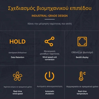 Ψηφιακό φορητό μετρητή ταχύτητας ανέμου με έλικα για μέτρηση όγκου αέρα, μοντέλο ST9606