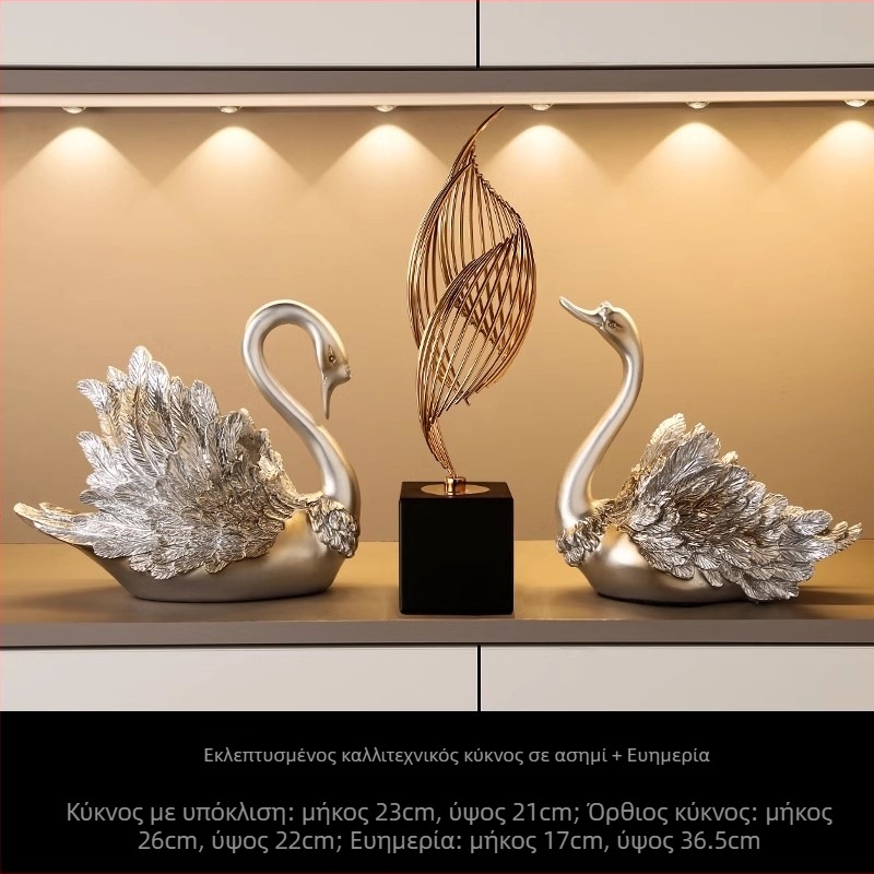 Διακοσμητικό ράφι κρασιού σε σχήμα κύκνου — ρητίνη, ελαφριά πολυτέλεια