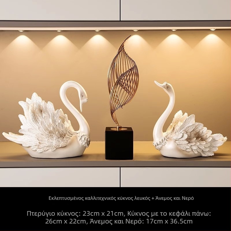 Διακοσμητικό ράφι κρασιού σε σχήμα κύκνου — ρητίνη, ελαφριά πολυτέλεια