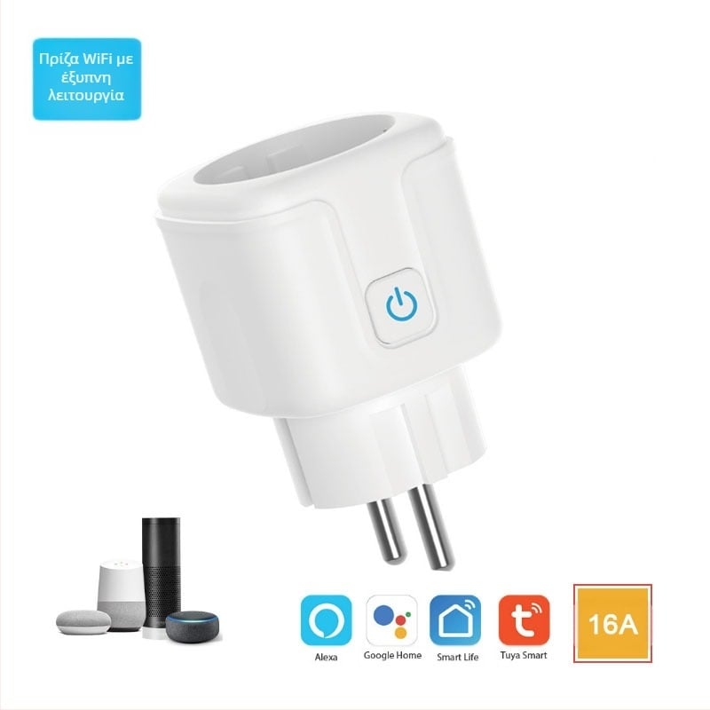 Zheliide WiFi έξυπνη πρίζα με ευρωπαϊκό βύσμα, 16A, μέτρηση ενέργειας, έλεγχος φωνής Alexa, απομακρυσμένος έλεγχος μέσω κινητού