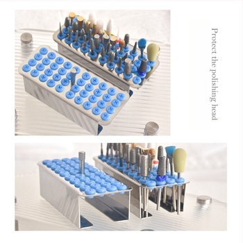 Κουτί αποθήκευσης και απολύμανσης κεφαλών λιμάρισματος νυχιών από κράμα αλουμινίου, 40 οπές