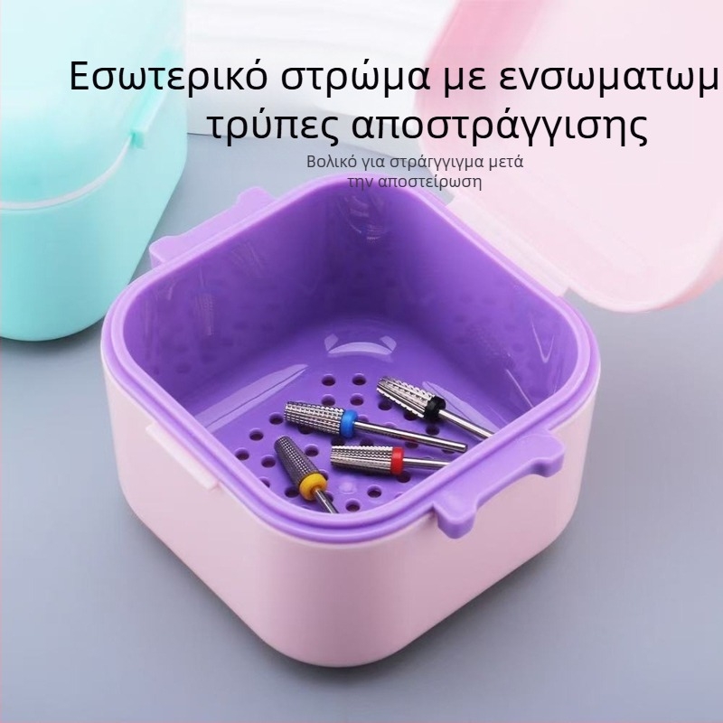 Πλαστικό κουτί απολύμανσης και καθαρισμού κεφαλών νυχιών με αλκοολικό βύθισμα; περιεκτικότητα 30