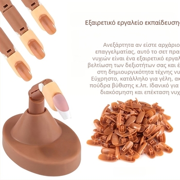 Μοντέλο χεριού εξάσκησης νυχιών με λυγίζομες κινητές αρθρώσεις, οβάλ φορητό στυλ, μάρκα Yijiayi